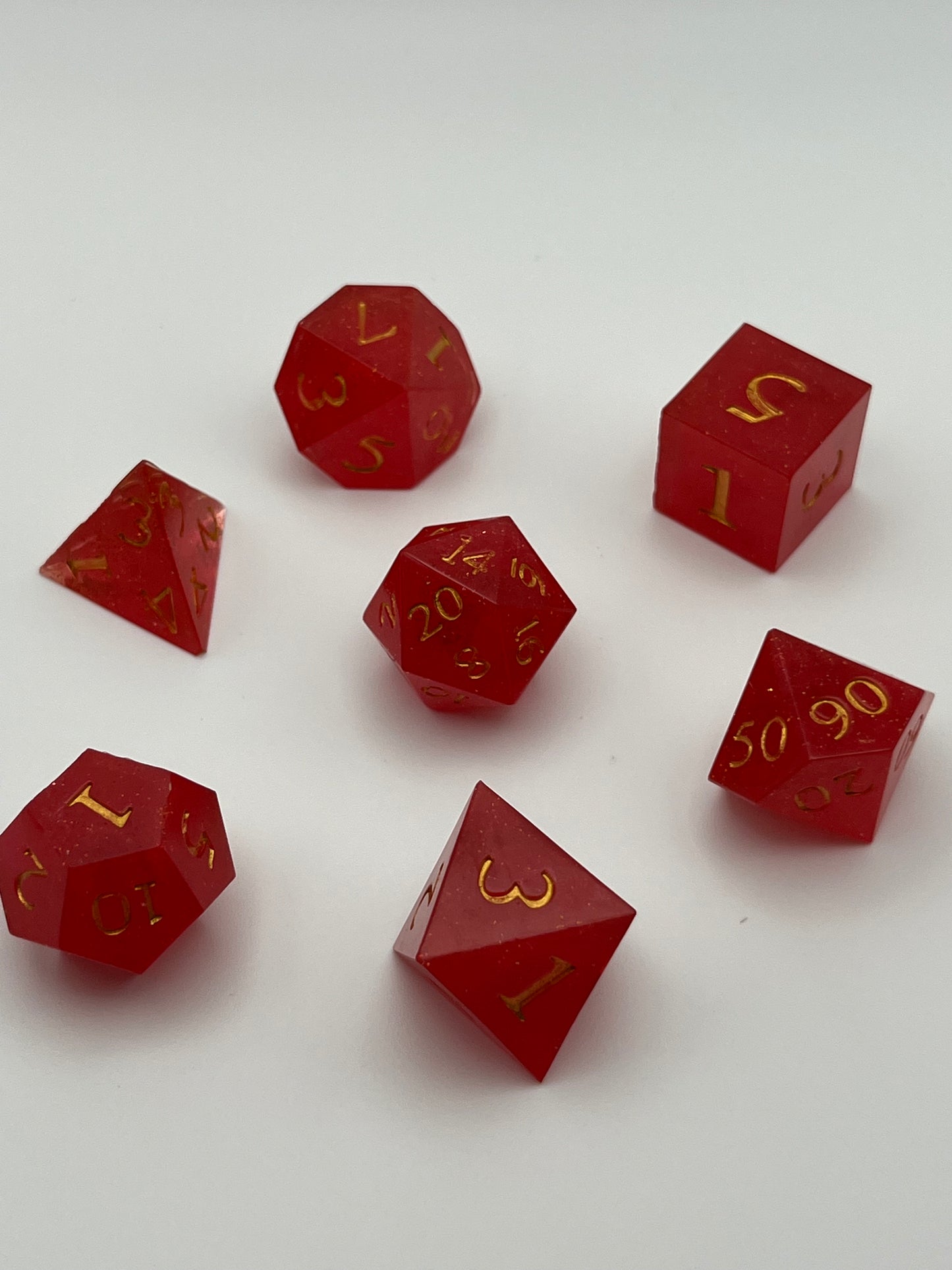 Red and Gold Sparkle Dice